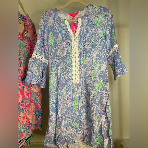 NWT Lilly Pulitzer Hollie Tunic Dress Turtle Package XXS blue pink green - Picture 4 of 4